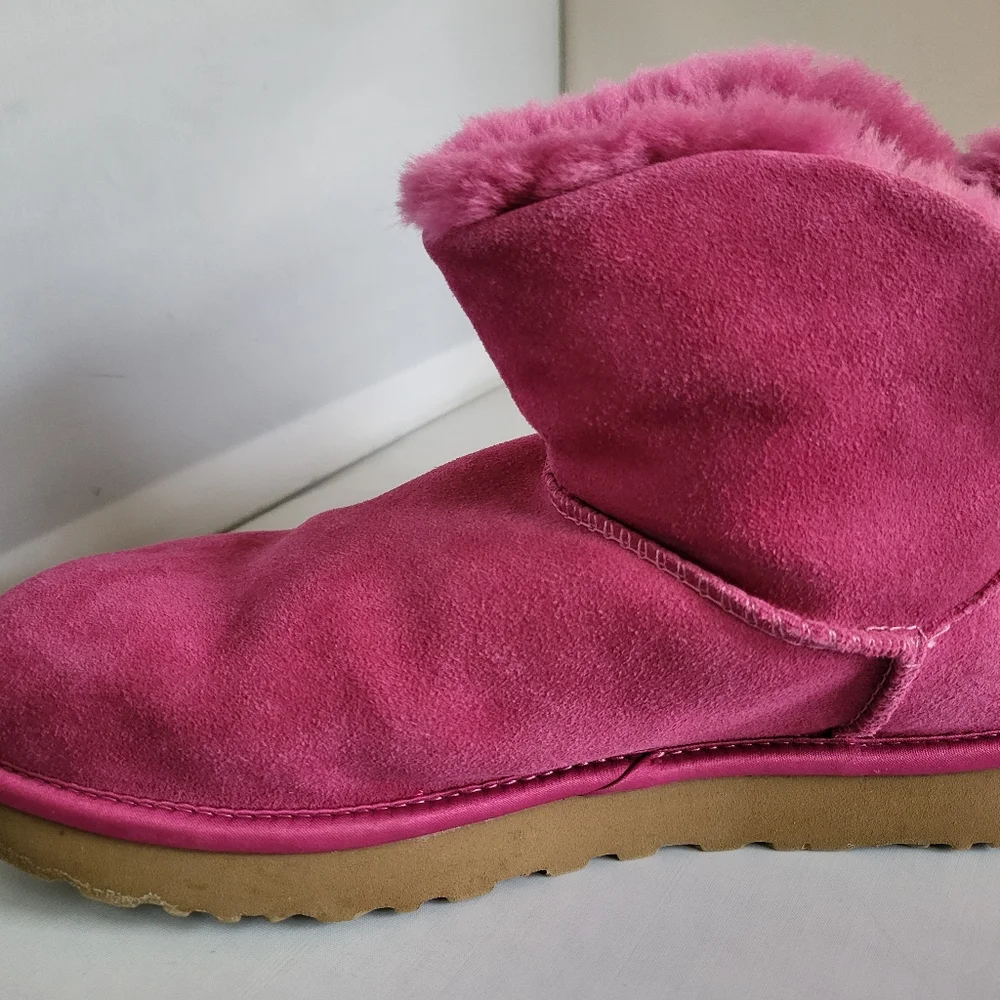 UGG Pink Suede Ankle Boots - Picture 4 of 7